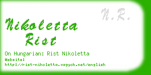 nikoletta rist business card